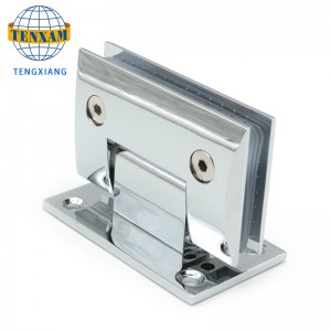 Наклонена баня Клип душ стая стъклен панта от неръждаема стомана скоба 90 градуса душ панта