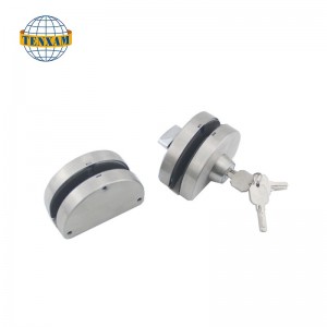 Търговско безрамно стъкло до стъкло Двойно люлеене плъзга се с ключове от неръждаема стомана Основна стъклена ключалка за стъкло